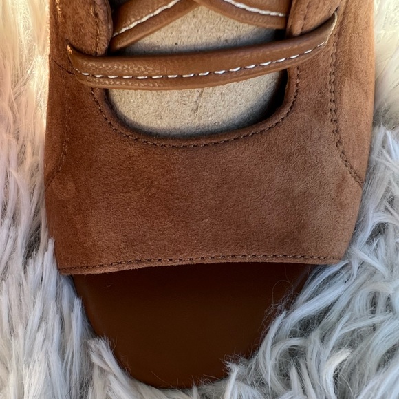 NWOT • Sam Edelman Chestnut Tie Up Peep Toe Chunky Heel - Picture 12 of 16